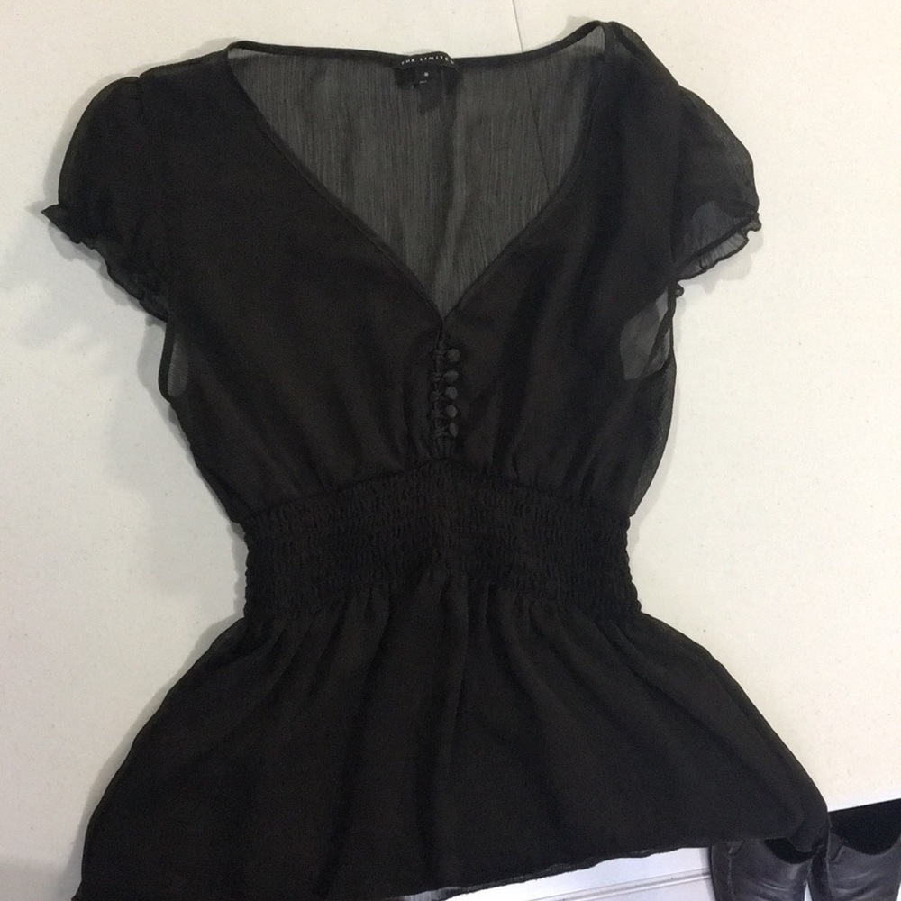 Brown short sleeve blouse